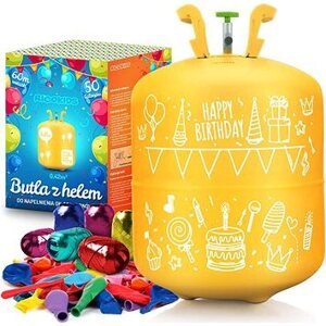 Ricokids Héliová fľaša 0,42 m3 s balónikmi a stuhou
