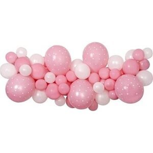 Balónková girlanda - sada baby růžovobílá, 300 cm - 65 ks - baby shower