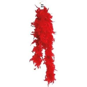Guirca Boa červené s peřím – Charlestone 180 cm