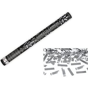Párty konfety 60 cm – strieborné metalické – silvester