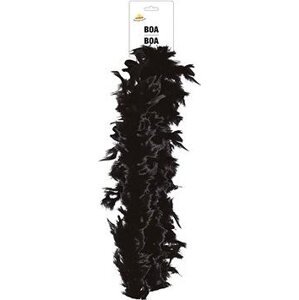Guirca Boa čierny s perím – charlestone – 180 cm