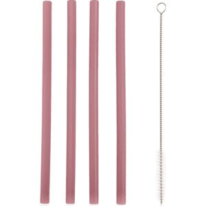 Zopa Silikonové brčko 4 ks Old Pink