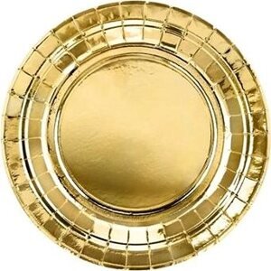 Papierové taniere zlaté 18 cm 6 ks