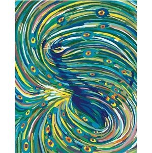 Diamondi – FAREBNÝ PÁV, 40 × 50 cm, napnuté plátno na rám