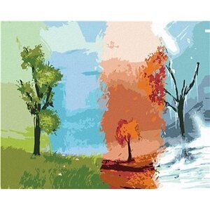 Diamondi – Diamantové maľovanie – JEDEN STROM - ŠTYRI ROČNÉ OBDOBIA, 40 × 50 cm, bez rámu a bez vypnutia plátna