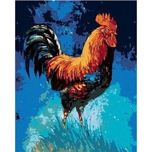 Diamondi – Diamantové maľovanie – KOHÚT A MODRÁ OBLOHA, 40 × 50 cm, bez rámu a bez vypnutia plátna