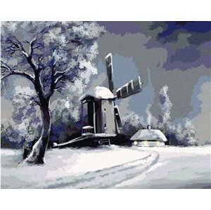 Diamondi – Diamantové maľovanie – VIDIECKA ZIMNÁ KRAJINA, 40 × 50 cm, bez rámu a bez vypnutia plátna