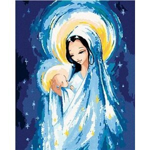 Diamondi – Diamantové maľovanie – MALÝ JEŽIŠ KRISTUS A MÁRIA, 40 × 50 cm, bez rámu a bez vypnutia plátna