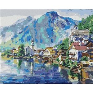 Diamondi – Diamantové maľovanie – KRAJINA RAKÚSKEJ DEDINY, 40 × 50 cm, vypnuté plátno na rám