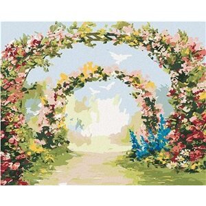 Diamondi – Diamantové maľovanie – KVETINOVÁ BRÁNA, 40 × 50 cm, bez rámu a bez vypnutia plátna
