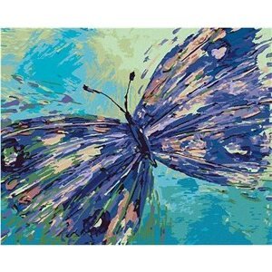 Diamondi – Diamantové maľovanie – FIALOVÝ MOTÝLIK, 40 × 50 cm, bez rámu a bez vypnutia plátna