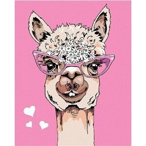 Diamondi – Diamantové maľovanie – LAMA S OKULIARMI, 40 × 50 cm, bez rámu a bez vypnutia plátna