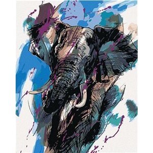 Diamondi – Diamantové maľovanie – SLON S FARBAMI, 40 × 50 cm, bez rámu a bez vypnutia plátna