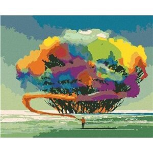 Diamondi – Diamantové maľovanie – STROM S FAREBNÝM DYMOM, 40 × 50 cm, vypnuté plátno na rám