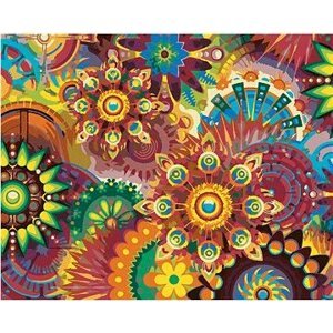 Diamondi – Diamantové maľovanie – FAREBNÉ MANDALY, 40 × 50 cm, bez rámu a bez vypnutia plátna
