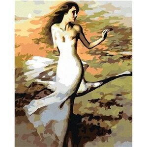 Diamondi – Diamantové maľovanie – TANČIACA ŽENA V BIELOM, 40 × 50 cm, vypnuté plátno na rám
