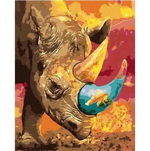 Diamondi – Diamantové maľovanie – NOSOROŽEC SO ZLATOU RYBKOU, 40 × 50 cm, bez rámu a bez vypnutia plátna