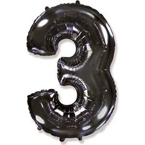 Balón foliový číslice černá - black 102 cm - 3