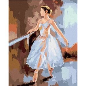Baletka pozerajúca sa do zrkadla, 40 × 50 cm, bez rámu a bez vypnutia plátna