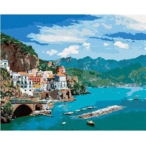 Krajina na pobreží Amalfi v Taliansku, 80 × 100 cm, plátno napnuté na rám