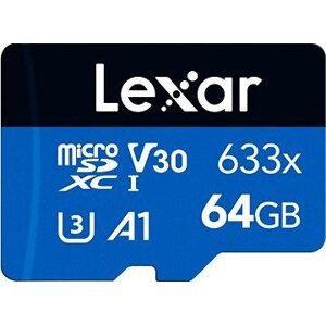 Lexar microSDXC 633x UHS-I/A1/U3/10 R95/no adap (V30) 64 GB