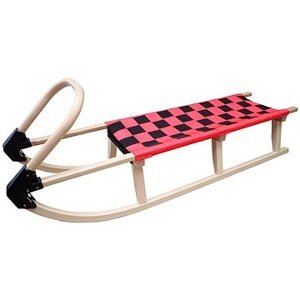 KUBIsport Sánky 125 cm, drevené, červené