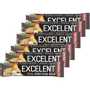 Nutrend EXCELENT protein bar, 6 × 85 g, vanilka s ananásom