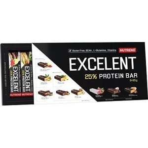 Nutrend Excelent Protein Bar darčekové balenie, 9× 85 g, mix príchutí