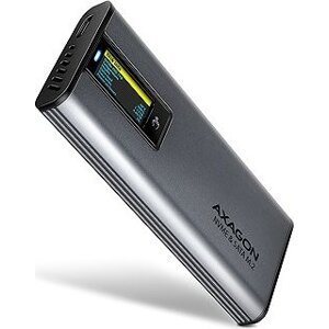 AXAGON EEM2-SD2, M.2 Enclosure with Display for NVM & SATA SSD, USB-C 10 Gbps, Screwless