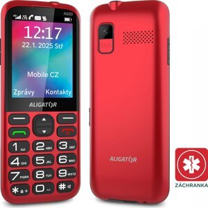 Aligator A930 GPS 4G Senior červený + nabíjací stojan