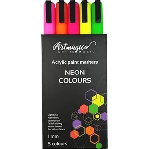 Artmagico akrylové popisovače s jemným hrotom – neónové – 5 ks