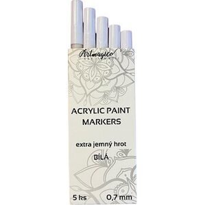 Artmagico akrylový popisovač 5 kusov biela 0,7 mm