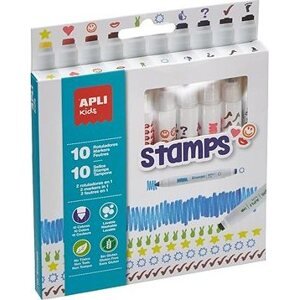 APLI Fixy, Duo Stamps, mix farieb a motívov, 10 ks, na pečiatkovanie