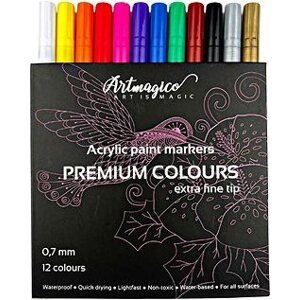 Artmagico Akrylový popisovač s extra jemným hrotom (0,7 mm) 12 ks