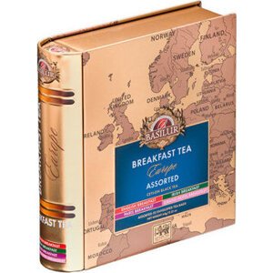 BASILUR European Breakfast Tea Book Assorted plech 32× 2 g