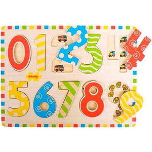 Drevené vkladacie puzzle – Počítanie s obrázkami
