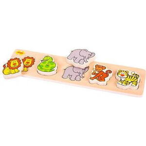 Drevené široké vkladacie puzzle – Safari