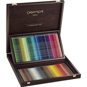 CARAN D'ACHE Supracolor Aquarelle 80 farieb v drevenom boxe