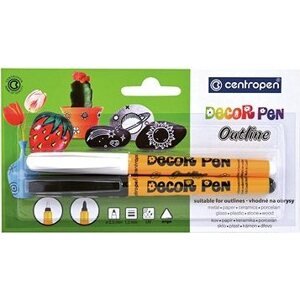 CENTROPEN Decor pen 2628 outline biely + čierny BL