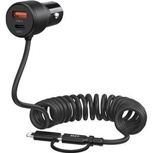 ChoeTech 110 W USB-C + USB-A Fast car charger with Stretchable cable