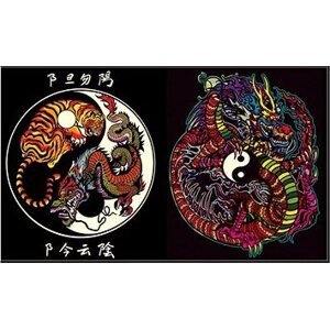 Colorvelvet zamatové dosky – Jin Jang drak