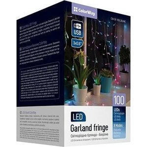 ColorWay CW-GF-100L36UMC, LED girlanda, 100× LED, Viacfarebná, Dĺžka 3 m × 0,6 m, USB