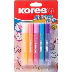 KORES Glitter glue 5 × 10,5 ml, pastel