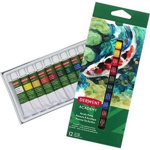 DERWENT Academy Acrylic Paints 12 ml 12 farieb