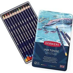 DERWENT Proffesional Inktense v plechovej krabičee, 12 farieb
