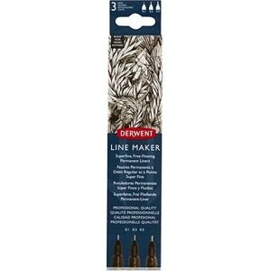 DERWENT Line Maker Black 0.1 mm, 0.3 mm a 0.5 mm, čierny