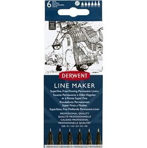 DERWENT Line Maker Black 0,05 – 0,8 mm, 6 veľkostí hrotu, čierny