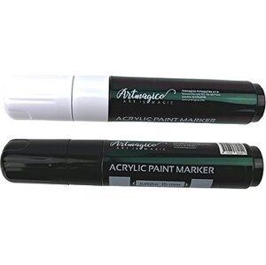 Artmagico Akrylový popisovač Jumbo 15 mm, 2 ks, čierny, biely