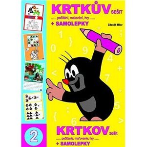 Krtkov zošit počítanie, maľovanie, hry + samolepky