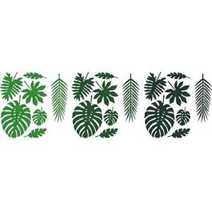 PARTYDECO Dekorácia tropické listy aloha – hawaj – hawaii – 21 ks – zelené